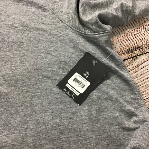 NWT Woman's Gray Athletic Works Mock Neck Hoodie Long Sleeve Shirt Size XXL (20) - Picture 5 of 10